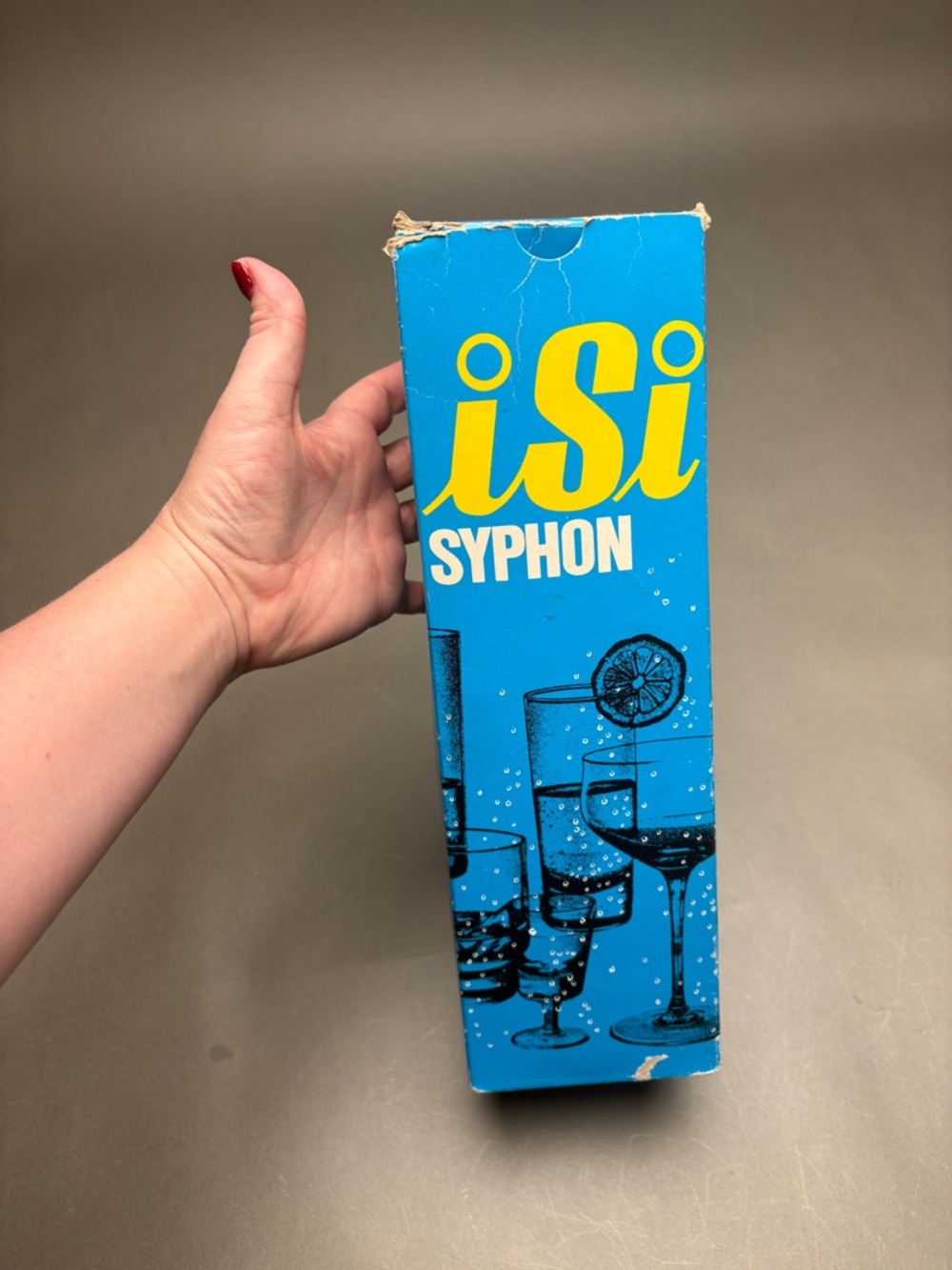 Vintage isi Barware Syphon Soda Siphon - Blue